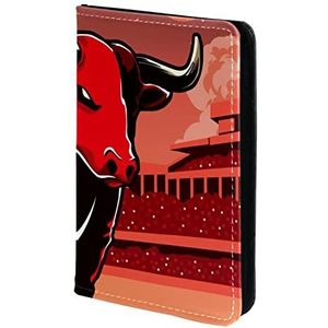 Paspoorthouder, Paspoorthoes, Paspoortportemonnee, Travel Essentials Red Angry Bull, Meerkleurig, 11.5x16.5cm/4.5x6.5 in