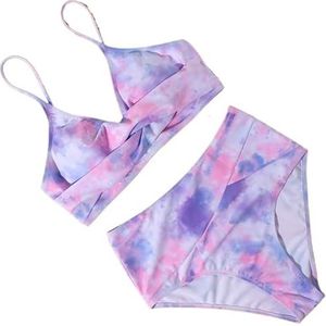 Tweedelige dames sexy rugloze bikiniset, schattig dameszwempak, driehoekige badkleding for strand en vakantie(Color:1,Size:M)