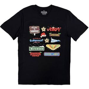 Stranger Things Deck Christmas Sign T Shirt S