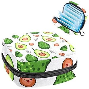 Opbergtas voor maandverband Pads, Menstruatie Cup Pouch, Periode Bag Organizer voor vrouwelijke Pads Tampons, Aguacate