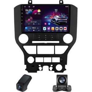 Autoradio,Android 13 geldt voor Ford Mustang 6 S550 2014-2023 9 inch HD touchscreen autoradio met draadloze Carplay Android Auto GPS Bluetooth stuurbediening Achteruitrijcamera(A,NF-7)