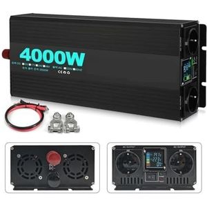 Inverter Auto-omvormer DC 12V 24V 48V Naar AC 220V Spanningsomvormers Zuivere Sinusomvormers Dubbele EU-aansluiting 4000W 5000W 6000W Converter(20-30V To 220V 60hz,4000W)