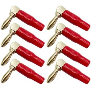 ZLGYGLEO 8 stuks 4 mm rood zwart L-vorm banaanstekker connector rechte hoek 90 graden banaan mannelijke stekkers audio luidspreker draad kabel connectoren (kleur: 8 stuks gemengd)