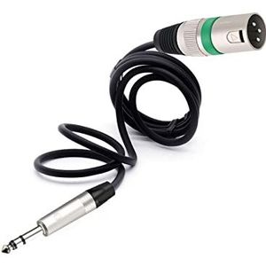 6.35mm Mannelijke 3-Pin XLR Naar RTS 1/4 Stereo Evenwichtige Microfoon Interconnect Kabel Kwart Inch Naar XLR Cord Fit Compatible With AMP (Color : Black Green, Size : 10m)