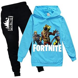 Cartoon Trekkoord Casual Pullover Capuchon 3D Digitale Print Trui Hoodies Met Grote Zakken Trui Hoodie Tops Blouse Voor Jongens Meisjes Tiener Kids, Kq-lichtblauw, 160