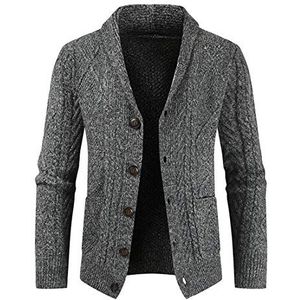 PRJN Herenvest met knopen aan de voorkant, modieuze trui voor heren, gebreid vest, klassieke knoopsluiting, V-hals, gebreide cardigans, grote maten, vesten met zakken, wollen vest voor heren, trui,