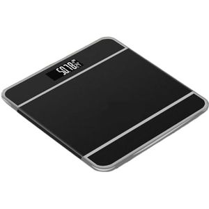 Weegschaal Digitale Weegschaal Badkamerweegschaal Glazen Platform Lichaamsvetweegschaal Display Met Achtergrondverlichting Personenweegschaal(Black)