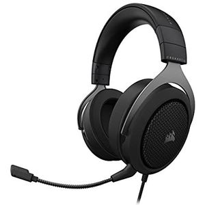 Corsair HS60 HAPTIC Stereo Gaming Headset (Haptische Bas aangedreven door Taction Technologie, Zachte Oorkappen van Memory Foam, Op maat Afgestemde 50mm Neodymium Audio, Afneembare Microfoon) Carbon,Eén maat,Zwart