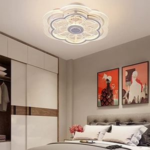 LYTLM LED Plafondlamp Fan Bluetooth Speaker Dimbare Stille Plafondventilator met Verlichting Timer Slaapkamer Plafondlamp met Afstandsbediening en APP