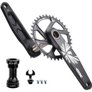 Eshte Mountainbike Crankstel 170/175mm MTB Hol Geïntegreerd Crankstel Aluminium crankset met GXP 30/32/34/36/38T Kettingblad for 9-12 Speed (Color : 175MM, Size : 32T)