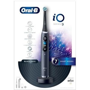 Oral-B iO - 9 - oplaadbare elektrische tandenborstel van bruin, 1 hoogwaardige zwarte handgreep met revolutionaire magneettechnologie, kleurendisplay, 1 tandenborstelkop, 1 reisetui voor het opladen