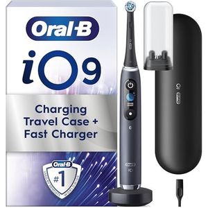 Oral-B iO - 9 - oplaadbare elektrische tandenborstel van bruin, 1 hoogwaardige zwarte handgreep met revolutionaire magneettechnologie, kleurendisplay, 1 tandenborstelkop, 1 reisetui voor het opladen