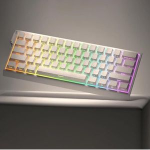 QPSJXN Dye Sub Profile Keycapset 132 zwart-wit -topografische glans door design MX Switch mechanische toetsenborden (wit goud)