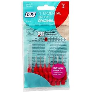 TePe Interdentale borstel, 0,5 mm, maat 2, rood, 5 stuks