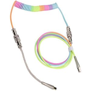 Opgerolde Toetsenbordkabel USB C, USB C-toetsenbordkabel Toetsenbordsnoer Gaming-toetsenbordkabel Gradiëntkleur Rgb Lichtgevend Aangepast Mechanisch Toetsenbord Intrekbaar USB C