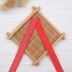 5/8"" 15 mm stippenprint vouw over elastische spandex satijnen band diy vakantie feest naaien haarband riem decoratief-rood-15mm-5 yards