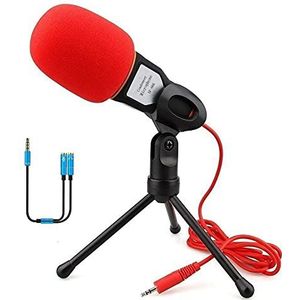 elinka Professionele condensator geluid podcast studio microfoon voor PC laptop Skype MSN computer recording zwart