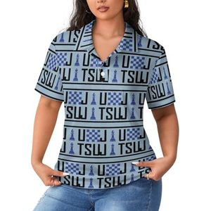 Jiu-Jitsu Chess Poloshirts voor dames, korte mouwen, casual T-shirts met kraag, golfshirts, sportblouse, tops, 4XL