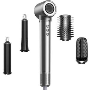 MANKIW Hairstyler 5-in-1 set, heteluchtstyler borstel, 110.000 omw/min, hogesnelheidsmotor met coanda-luchtstroom en 500 miljoen negatieve ionen, krullen, gladmaken, volume en föhnen voor alle