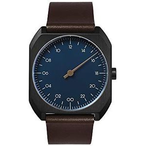 slow Mo 16 - Brown Leather, Anthracite Case, Light Blue Dial