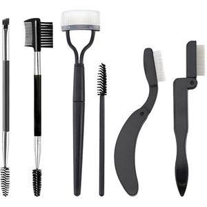 6 STKS Wimper Separator, Dubbele Hoofd Brow Com, Opvouwbare Mascara Metalen Tanden Kam, Valse Wimper Verzorging, Wenkbrauw Borstel & Lash, Eye Makeup Tools