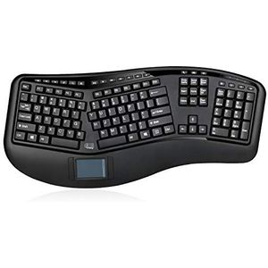 Adesso - Tru-Form 4500 - Draadloos Toetsenbord - Zwart - Ergonomisch met Touchpad