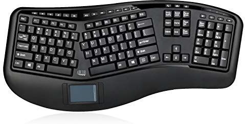Adesso - Tru-Form 4500 - Draadloos Toetsenbord - Zwart - Ergonomisch met Touchpad