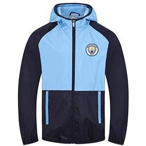 Manchester City FC - Regenjas/windjak voor jongens - Officieel - Cadeauset - Marineblauw hemelsblauw - 10-11 jaar