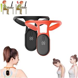 Slimory Ultrasonic Lymphatic Soothing Neck Instrument,Soothing Body Shaping Neck Instrument,Relieve Back Pain,Posture Corrector for Adult and Kids (Black+Orange)