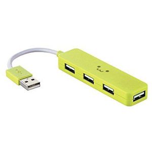 Elecom U2H-SN4NBF3GN USB 2.0 Hub, 4 poorten, busvoeding, compatibel met Nintendo Switch, groen