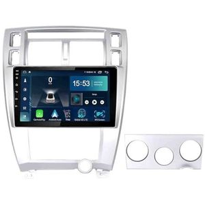 Android 14.0 2 Din Autoradio 9"" Touchscreen Auto Stereo voor Hyundai Tucson 2004-2009 met Draadloze Carplay Android Auto GPS navigatie AHD Omgekeerd beeld Stuurwielbediening(S-1(2G+32G))