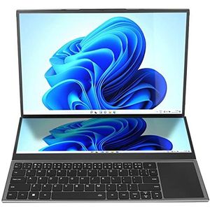 Laptop met Dubbel Scherm, 16-inch HD-laptop met 14-inch Sub-touchscreen, voor Core CPU, 1920x1200, 16G DDR4 128G SSD, 13600mAh Batterij, voor