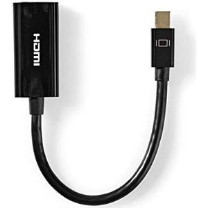 NEDIS 0,2 m Mini DisplayPort - HDMI-kabel, Zwart [Mini DisplayPort-Stecker - HDMI-Buchse]