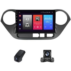 Android 14 autoradio geldt voor Hyundai i10 2 2013-2016 met Carplay Android Auto 10 inch autoradio 2 Din met Bluetooth/WIFI GPS-navigatie stuurbediening achteruitrijcamera(C10 Pro)