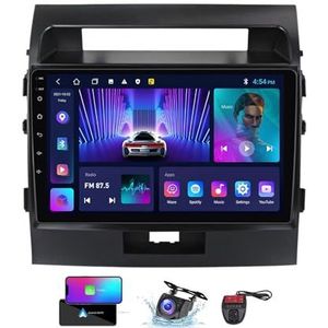 Android 13 2 Din Car Stereo voor Toyota Land Cruiser 11 200 2007-2015 met 9 inch Touchscreen Media Player met Carplay Android Auto Bluetooth 4G WiFi GPS FM/RDS SWC + achtercamera(NF-2)