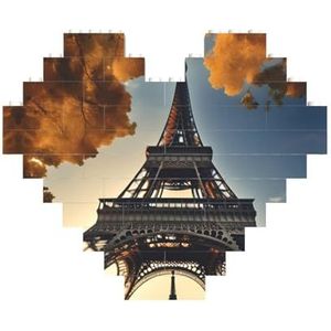Prachtige Eiffeltoren Parijs legpuzzel - hartvormige bouwstenen puzzel-leuk en stressverlichtend puzzelspel