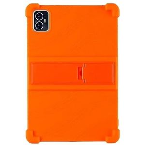 Zachte siliconen beschermhoes geschikt for Teclast M50 M50 Pro Valbestendige hoes Anti-crack Behuizing Mouw Standhouder(Color:Orange,Size:For Teclast M50)