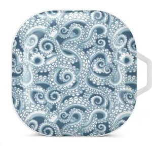Octopus Tentakels Oordopjes Hoesje Compatibel met Samsung Hard Shell Beschermhoes Wit-Stijl