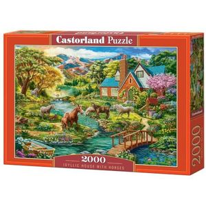 CASTORLAND Castorland C-200931-2 legpuzzels, idyllisch huis met paarden, landschap, landelijk uitzicht, volwassen puzzel, 2000 stukjes