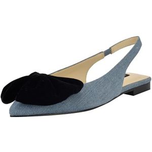 Nine West Junnie Ballet Flat voor dames, Blauw Denim Zwart 421, 40 EU