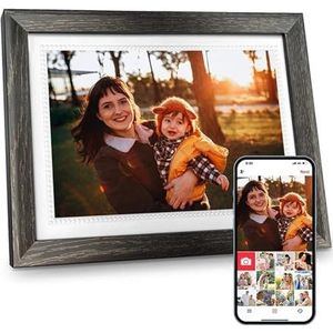 Slimme Digitale Fotolijst 10,1 Inch Houten Frame 32 GB Fotoalbum Videoframes 1280x800 IPS HD Touchscreen High Definition Scherm