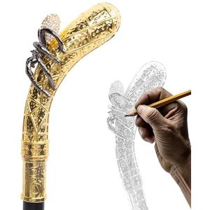 Antieke Gouden Wandelstok, Luxe Spider Wandelstok, Prachtige Aluminiumlegering Bergbeklimmingsrevalidatiekruk