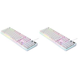 Tityvirnix 2 set Mechanische Gaming Toetsenbord USB RGB Backlit voor PC Game Office Wit 435x130x25mm