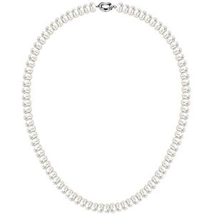 Sterling Zilveren Ketting Wit 7-10mm zoetwater gekweekte parel strengen ketting zilveren fijne sieraden for vrouwen verjaardagscadeau Ketting (Color : White pearl necklace_50cm)