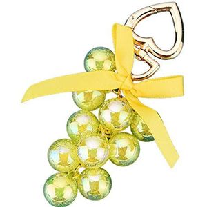 Sleutelhangers n2017 Gesimuleerde 3D Fruit Druif Sleutelhanger Charme Sleutelhanger for Vrouwen Gilrs Huis Autosleutel Ring Houder (Color : Yellow)