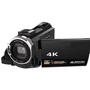 Digitale camera-recorder Digitale videocamera camcorder 4K 1080P 48MP WIFI DIGITAL 16X ZOOM CAMCORDERSCORDER MET 3INCH CAPECIPITEERD TOUCHSCREEN Ir Infrarood gezicht(Black Color)