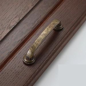 PONNYC Metalen antieke kledingkast kast trekgrepen retro messing 128 mm keukenlade kast deurgreep meubelknoppen 1 stuk (kleur: 675-96 mm)