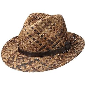 Lipodo Maldives Strohoed Dames/Heren - Made in Italy zomer hoed Bogart zonnehoed voor Lente/Zomer - XXL (62-63 cm) bruin