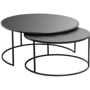 Salontafel set Marrin | 45 cm | Aluminium & ijzeren meubel | Industrieel interieur