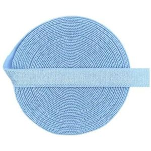 Glanzende niet-vouwbare elastische 3/8"" 10mm spandex satijnen band bh-band lingerie ondergoed naaien rand 50 100 yard door spoel-Placid Blue-10mm-100 yards